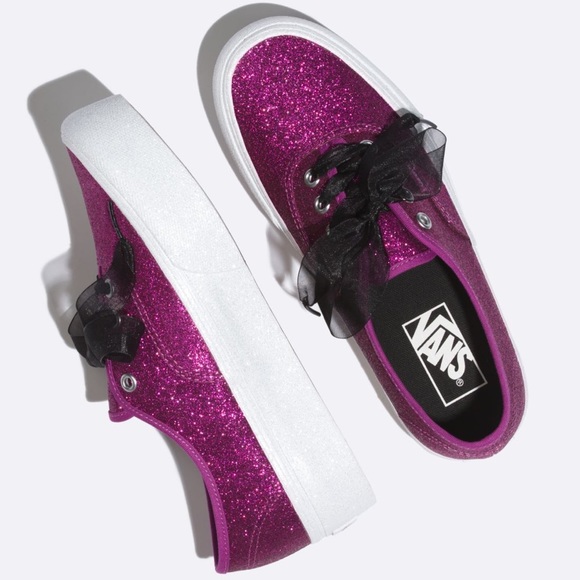 Vans Shoes - Vans Pink Glitter Platform Sneakers Shoes 8 Black